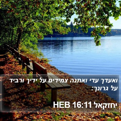 יחזקאל 16:11 HEB Bible Verse Image