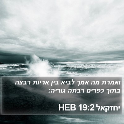 יחזקאל 19:2 HEB Bible Verse Image