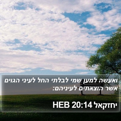 יחזקאל 20:14 HEB Bible Verse Image