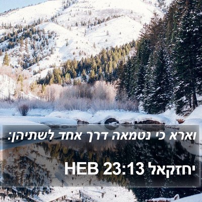 יחזקאל 23:13 HEB Bible Verse Image