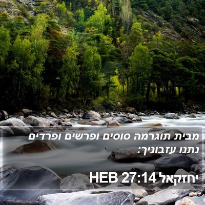 יחזקאל 27:14 HEB Bible Verse Image