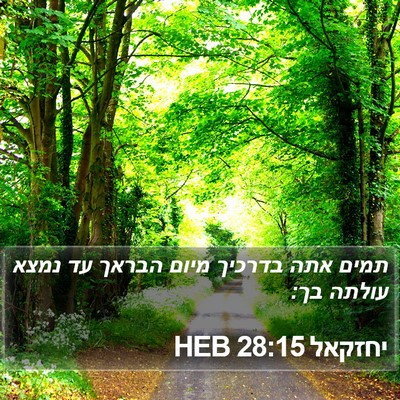 יחזקאל 28:15 HEB Bible Verse Image