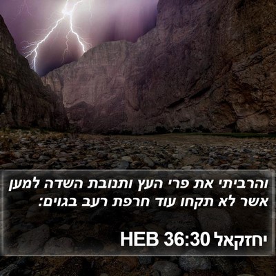 יחזקאל 36:30 HEB Bible Verse Image