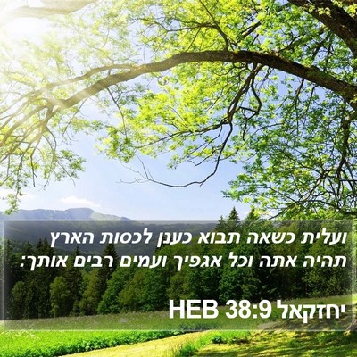 יחזקאל 38:9 HEB Bible Verse Image