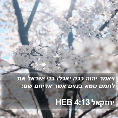 יחזקאל 4:13 HEB Bible Verse Image