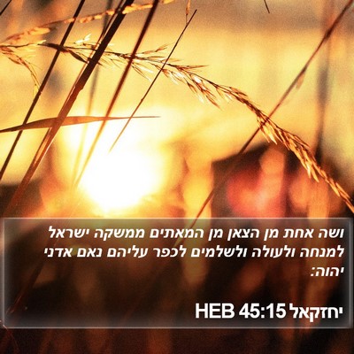 יחזקאל 45:15 HEB Bible Verse Image