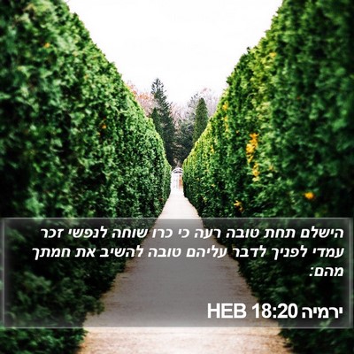 ירמיה 18:20 HEB Bible Verse Image