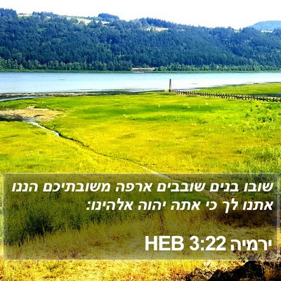 ירמיה 3:22 HEB Bible Verse Image