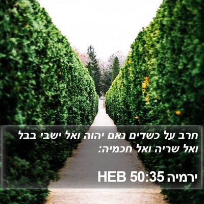 ירמיה 50:35 HEB Bible Verse Image