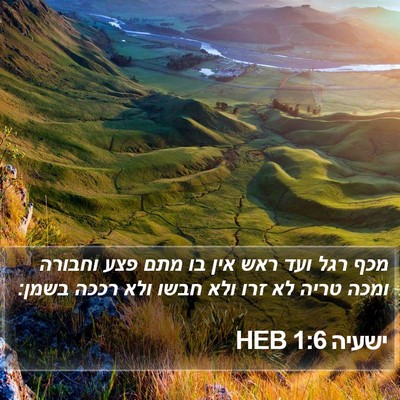 ישעיה 1:6 HEB Bible Verse Image