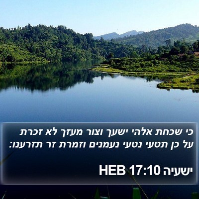 ישעיה 17:10 HEB Bible Verse Image