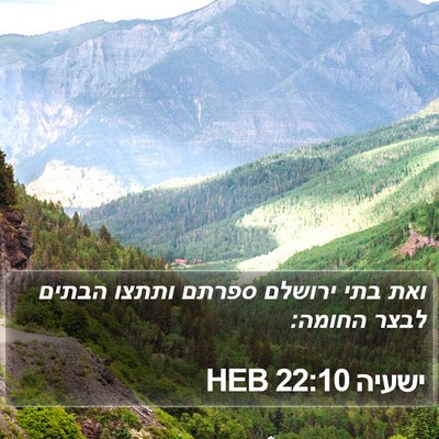 ישעיה 22:10 HEB Bible Verse Image