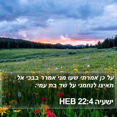 ישעיה 22:4 HEB Bible Verse Image
