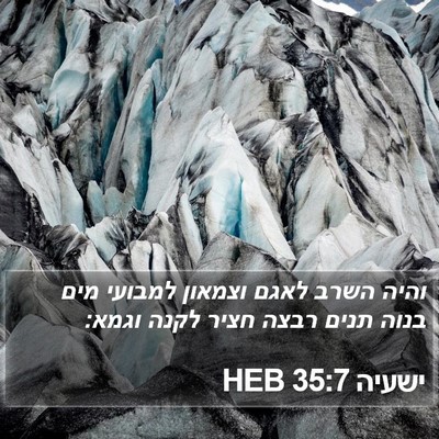 ישעיה 35:7 HEB Bible Verse Image