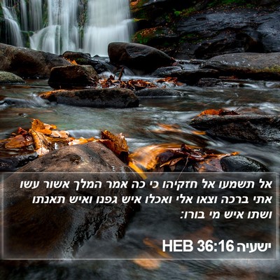 ישעיה 36:16 HEB Bible Verse Image
