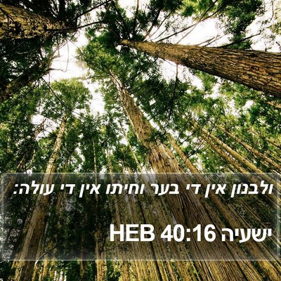 ישעיה 40:16 HEB Bible Verse Image
