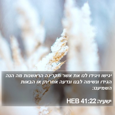 ישעיה 41:22 HEB Bible Verse Image