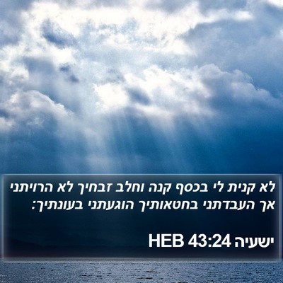 ישעיה 43:24 HEB Bible Verse Image