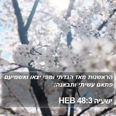 ישעיה 48:3 HEB Bible Verse Image