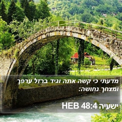 ישעיה 48:4 HEB Bible Verse Image