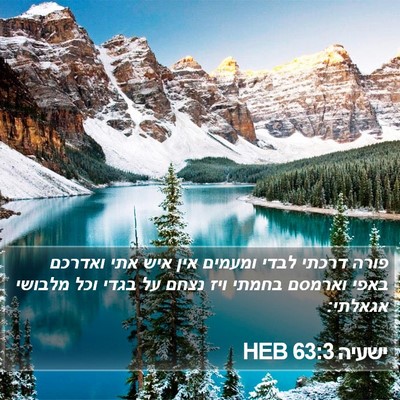 ישעיה 63:3 HEB Bible Verse Image