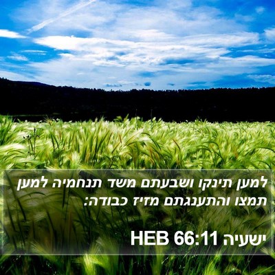 ישעיה 66:11 HEB Bible Verse Image