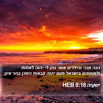 ישעיה 8:18 HEB Bible Verse Image