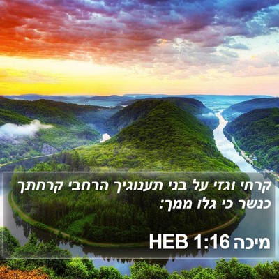 מיכה 1:16 HEB Bible Verse Image