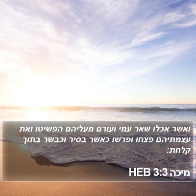 מיכה 3:3 HEB Bible Verse Image