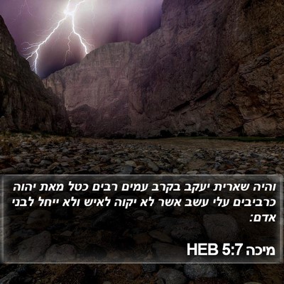 מיכה 5:7 HEB Bible Verse Image