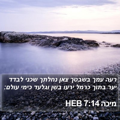 מיכה 7:14 HEB Bible Verse Image