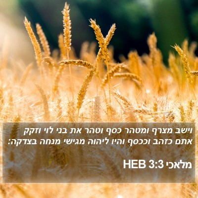מלאכי 3:3 HEB Bible Verse Image