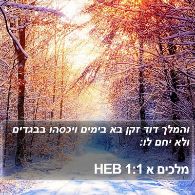 מלכים א 1:1 HEB Bible Verse Image