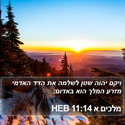 מלכים א 11:14 HEB Bible Verse Image