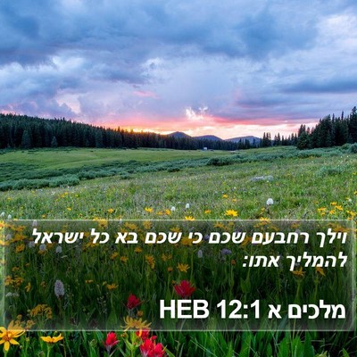 מלכים א 12:1 HEB Bible Verse Image