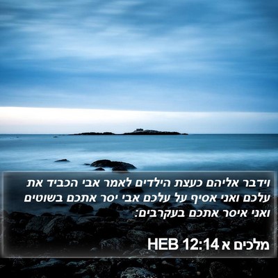 מלכים א 12:14 HEB Bible Verse Image