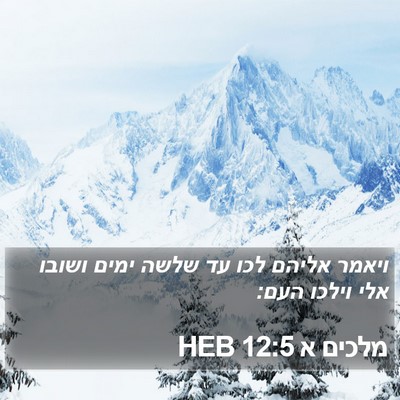 מלכים א 12:5 HEB Bible Verse Image