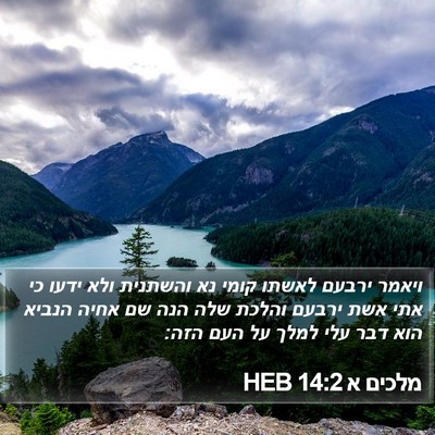 מלכים א 14:2 HEB Bible Verse Image