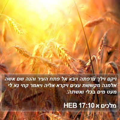 מלכים א 17:10 HEB Bible Verse Image
