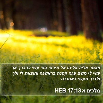 מלכים א 17:13 HEB Bible Verse Image
