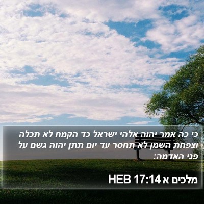מלכים א 17:14 HEB Bible Verse Image