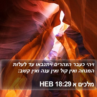 מלכים א 18:29 HEB Bible Verse Image