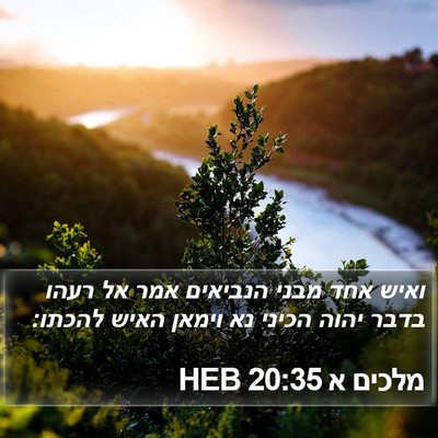 מלכים א 20:35 HEB Bible Verse Image