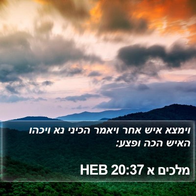 מלכים א 20:37 HEB Bible Verse Image