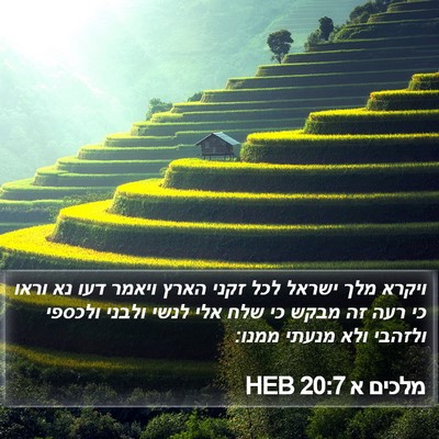 מלכים א 20:7 HEB Bible Verse Image