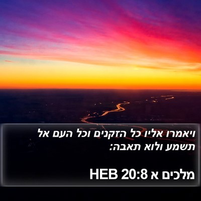 מלכים א 20:8 HEB Bible Verse Image