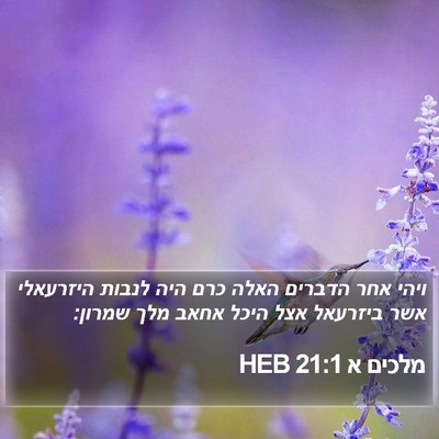 מלכים א 21:1 HEB Bible Verse Image