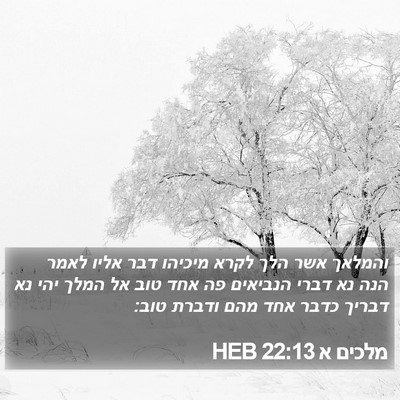 מלכים א 22:13 HEB Bible Verse Image
