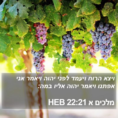 מלכים א 22:21 HEB Bible Verse Image
