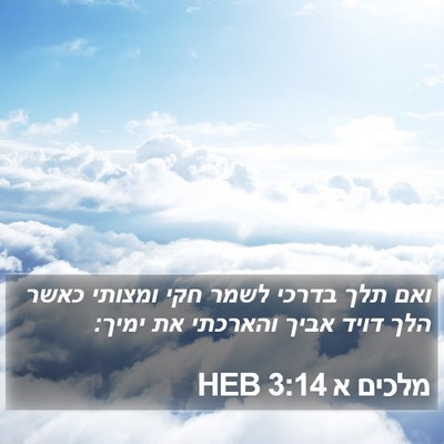 מלכים א 3:14 HEB Bible Verse Image